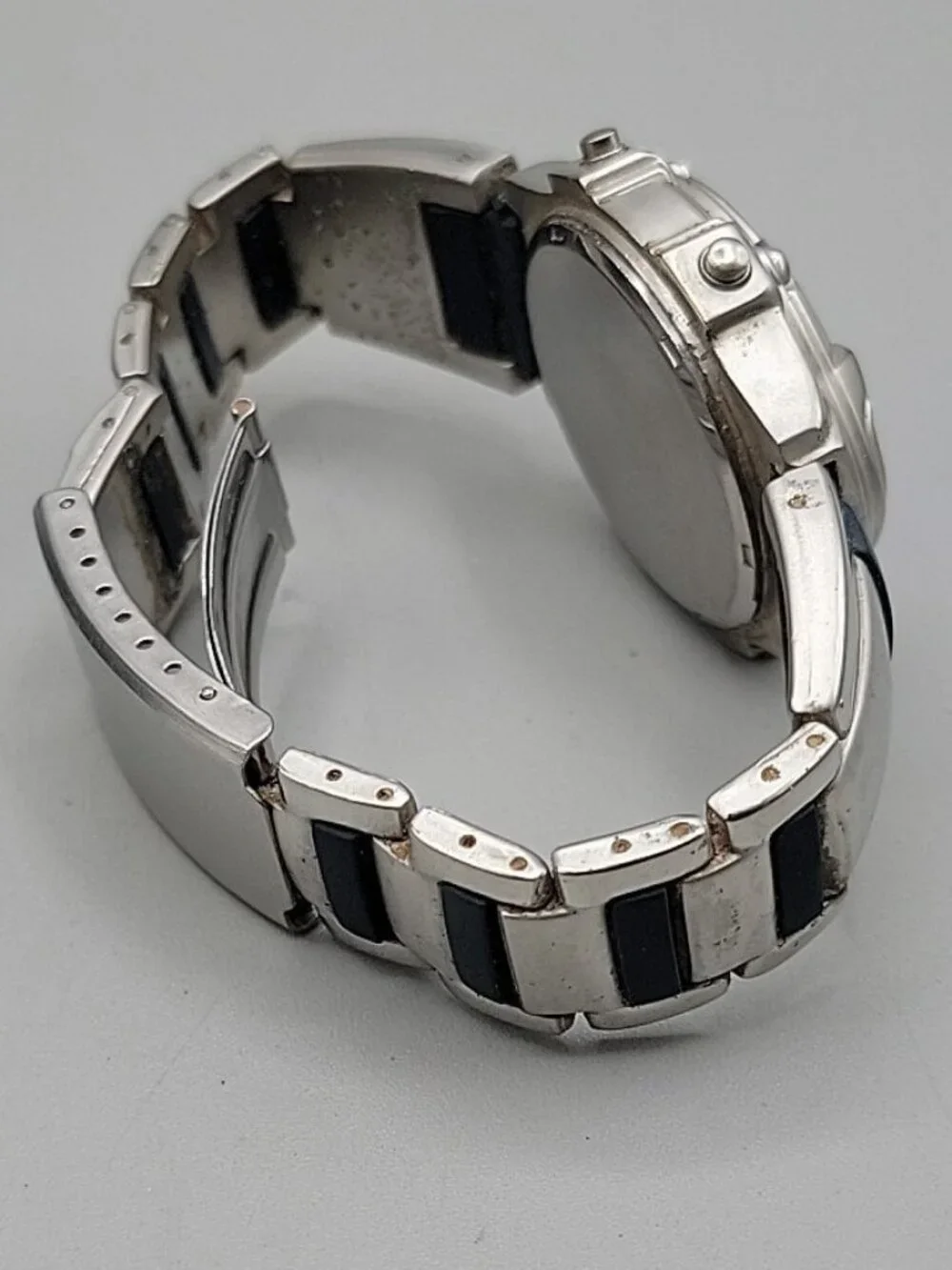 VTG Aqua Digital Men's Watch 38mm Silver Blue Oval Chrono Multi-Sport 7.75